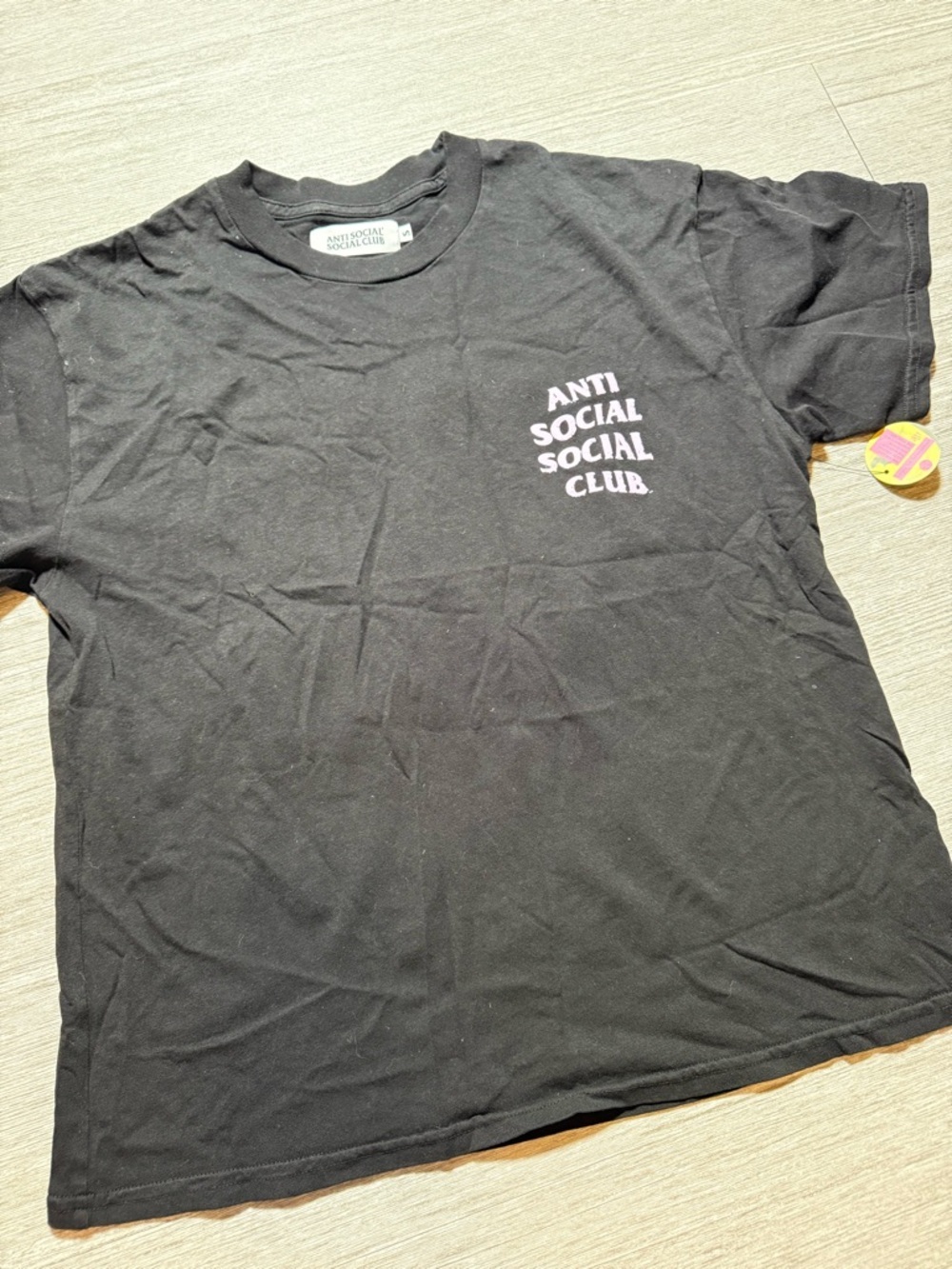 Anti Social Social Club Black T Shirt Pink Logo Graphic Streetwear Hype Tee S